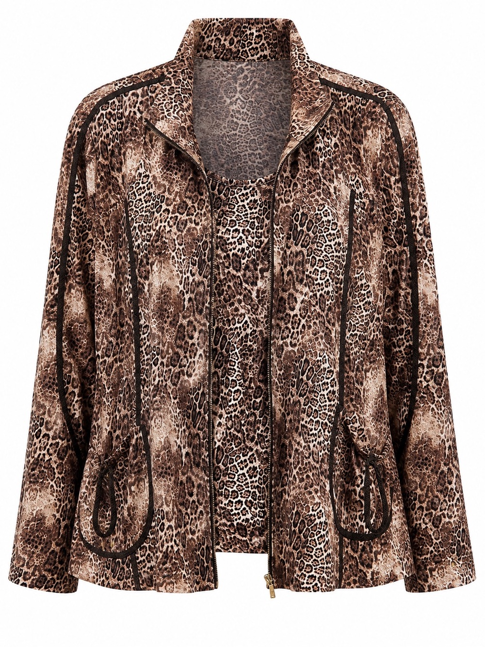 Chicos leopard print top and matching jacket set, size 16, Chicos size 3